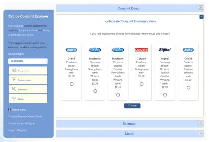 Cxoice Conjoint Explorer from dobney.com