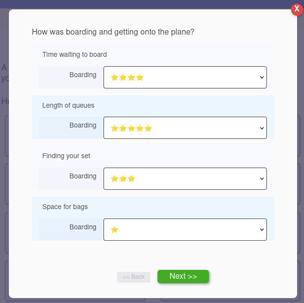 Brand Star Question as a pop-up in a menu-based questionnaire