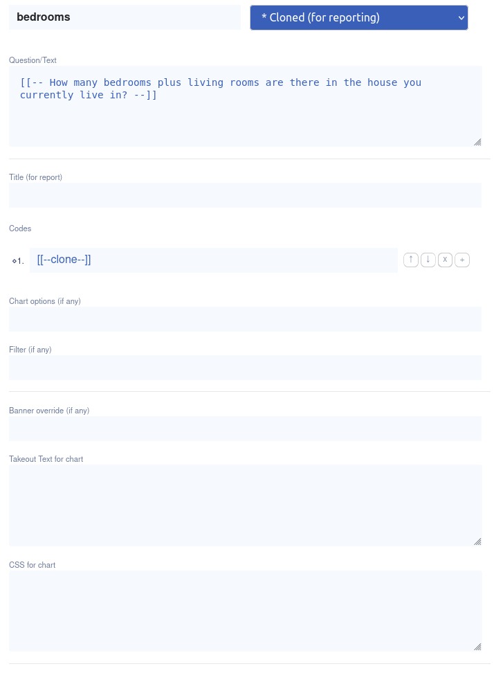 Cloned Question definition for reports