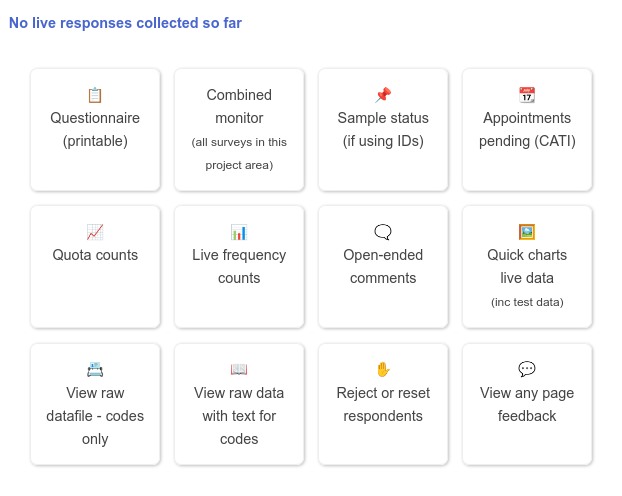 Monitor fieldwork options in Cxoice